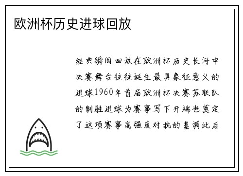 欧洲杯历史进球回放